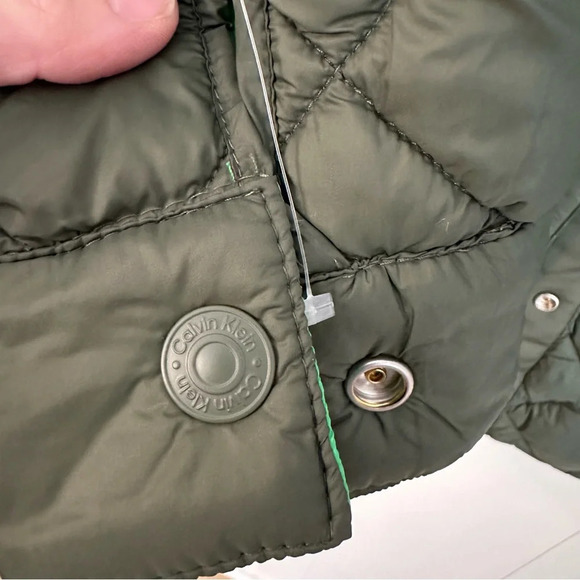 Calvin Klein Jeans Women’s Reversible Quilted Green Jacket Size L NWOT - Picture 10 of 13